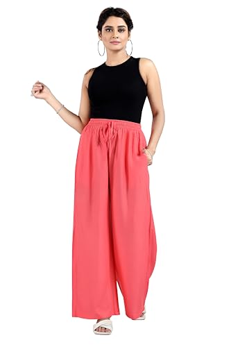 Image of BENKILS Women's Cotton Reyon Regular Fit Palazzo Pants - Available Size - M to 6XL