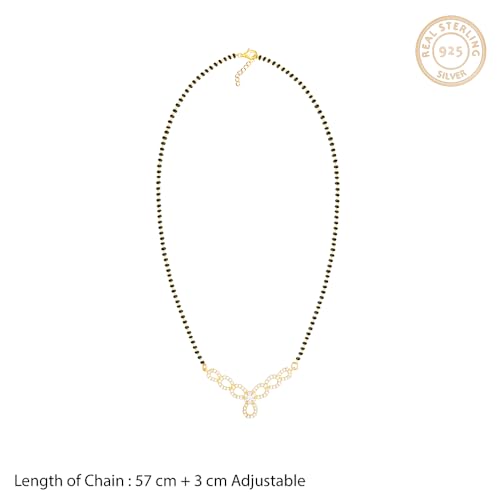 GIVA 925 Silver Golden Enamoured In Love Mangalsutra | Gifts for Girlfriend, Gifts for Women and Girls |With Certificate of Authenticity and 925... - Image 6