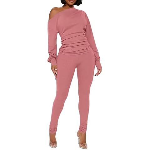 Ekaliy 2 Piece Off Shoulder Tracksuit Cover