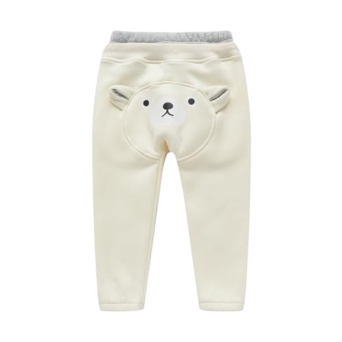 Image of Mud Kingdom Kids Fleece Jogger Pants Winter Cute Bear