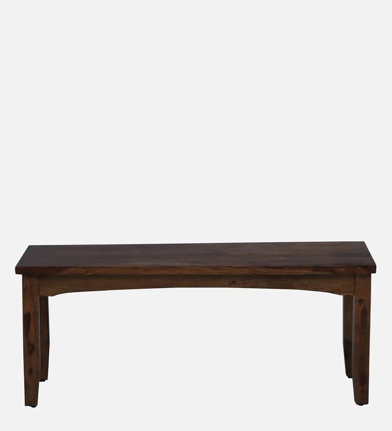 Image of EXCEL HOME 6-Seater Dining Room Set, Solid Wood Table with 4 Chairs and Bench, Provincial Teak Finish with Grey Cushions