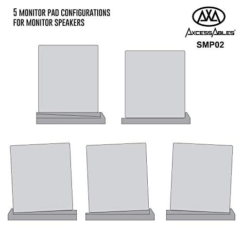 Axcessables Large Studio Monitor Isolation Pads For 6.5, 7, And 8-Inch Speakers| Sound Isolation Pads For Side-Way Speakers | 3-Slice Pads | Multi-Angle Speaker Riser | Acoustic Isolation Speaker Foam #TOP5