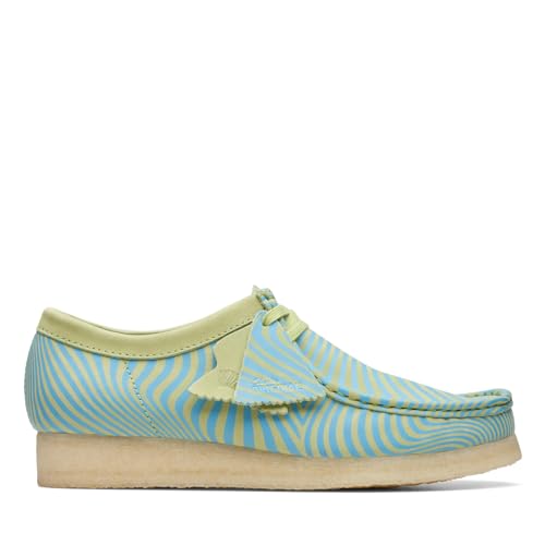 Clarks Clarks Men's Wallabee Oxford Blue/Lime Print Suede 12 Medium