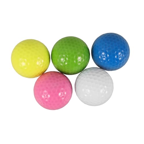 BCOATH Beginner Golf Training Balls 5pcs Practice Balls Non-Fading Abrasion-Resistant for Golf Skills Improvement