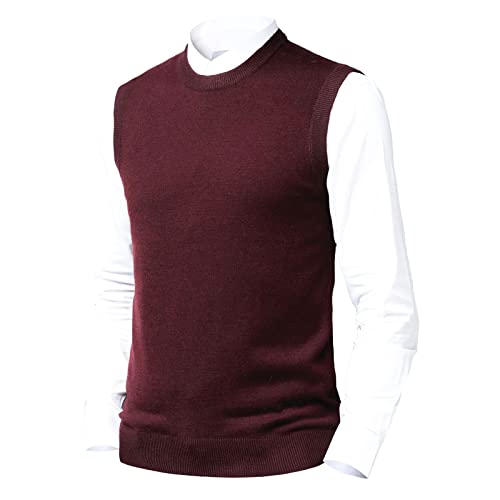 Men's Sleeveless Sweater Vest Classic V-Neck Knitwear Wool Blend Knitted Pullover Plain Autumn Winter Warm Tank Top2