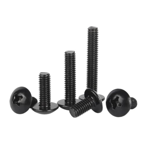 Vis tête ronde M5x8mm croix encastré Phillips noire acier inox 304 x50