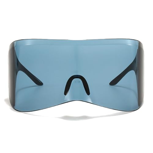 Oversized Trendy Wrap Around Sunglasses for Women Men Concert shades 2000s Retro Y2K Big Frameless Shield Sun Glasses4