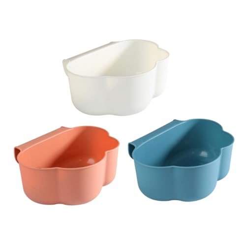 Ipetboom 3 piezas Cubo Basura Colgante Pequeño Diseño Nube para Cocina Baño bajo Fregadero Ahorro Espacio Fácil Uso Colores Azul Blanco Rosa