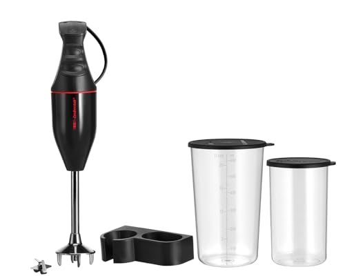 ESGE-Zauberstab Set M100 Design 901295, Hand - Stabmixer, Pürierstab, inkl. Becher-Set 600ml & 400ml, elektrischer AC – Motor 2-stufig, Soft-Touch Membranschalter, ergonomischer Griff