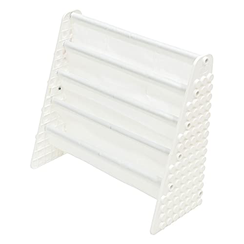 Uniplay Kids 4-Tier Book Storage Organizer With Sling Book Pockets, Plastic Sling Rack Bookshelf For Playroom, Fits Blocks, White #TOP9