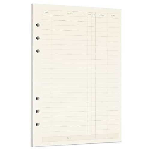 Image of Zelten 1 Pack A5 45 Sheets /90 Pages Finance Loose Leaf Punched Paper Refills Paper for 6 Hole Binder Personal Organizer Diary Notebook Refillable Planner