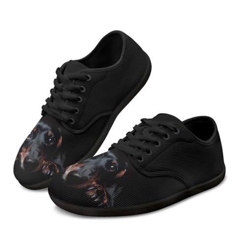 Binienty Black Dachshund Barefoot Shoes Men Barefoot Shoes Women Wide Toe Shoes Minimalist Zero Drop Falt Sneakers Portable Workout Shoes for Women Cross-Trainer US 11.5