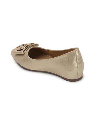 Image of ELLE Women's Wedge Heel Slip-On Bellies with Statement Buckle