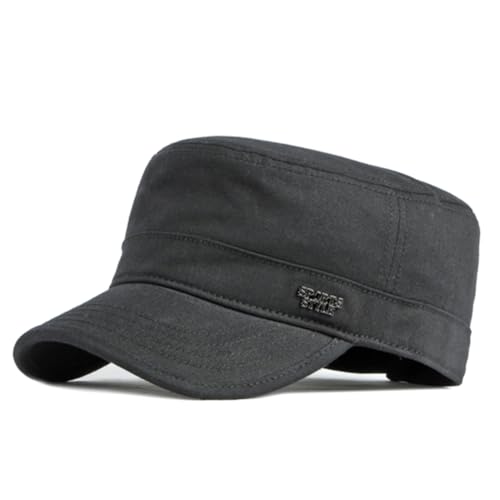 Military Hat for Men Army Hats Unique Design Cadet Cap Adjustable (Cotton, Sport-Black)