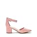 DREAM PAIRS ANNEE Pointed Toe Low Chunky Heels Pump Shoes,Size 8.5,Pink/Suede,ANNEE