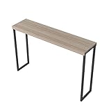 Mesa Consola Estrecha Mesa Consola de Metal, Mesa Auxiliar de Entrada con Tapa de Madera Estrecha, para Granja, Hotel, Restaurante 90/100 cm (100 cm)