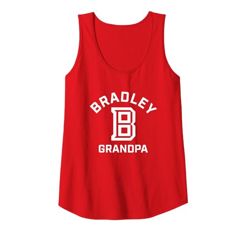 Bradley University Braves Arched Grandpa Tank Top, Women, Red, X-Large