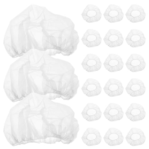 Balacoo Gorros Desechables para Cabello 50 Unidades, Diseño Elástico y Transpirable, Tela No Tejida Color Claro, Ideales para Cocineros y Salones de Belleza