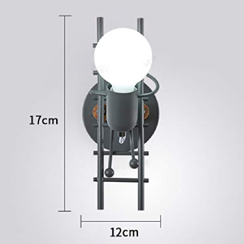 Applique murale créative en métal robot LED avec structure en fer robuste