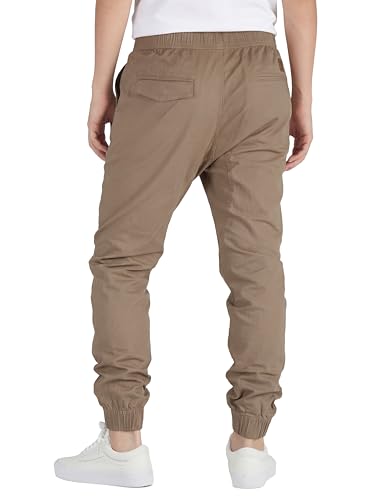 ITALYMORN Khaki Chino Joggers for Men Twill Stretch Casual Pants with Pockets