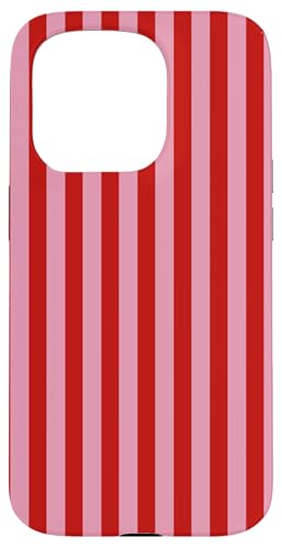 Cute Red and Pink Stripes Red Violet Purple Pink Pattern Case for iPhone 15 Pro