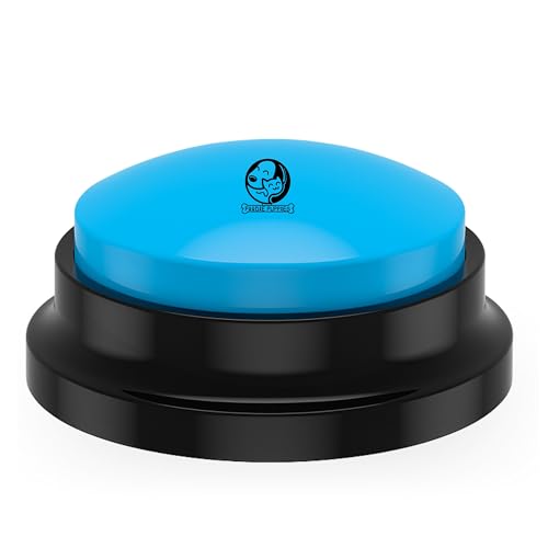 Image of Foodie Puppies Interactive Dog Toys, Pet Voice Recording Button Training Talking Button /Buzzer Toy for Communication - (Blue) Easy to Use Talking, 30Sec Record & Playback, [Without Battery]