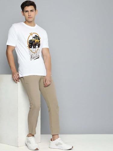 Image of JUARI BE A GENTLEMAN Men's Printed Cotton T-Shirt - Round Neck, Regular Fit, Soft & Comfortable - Trendy Casual Half Sleeve T-Shirt for Everyday Wear - Stylish & Breathable Fabric for All-Day Comfort
