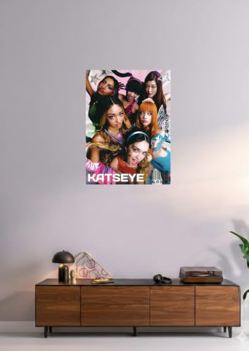 Image of KATSEYE Girl Group Poster - Glossy A4 Size, Self-Adhesive, Unframed Wall Art Featuring Beautiful Chaos Design (Artwork)