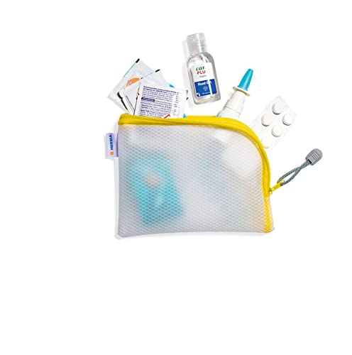 HERMA 20027 Zip Pocket Travel Case A6 Transparent Yellow, Small Lockable Transparent Pocket with Zip - Image 2