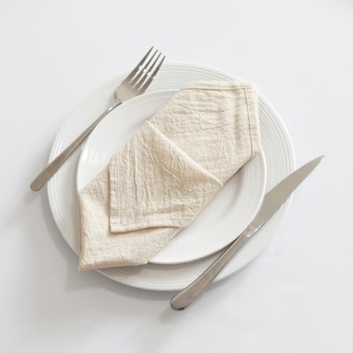 Servilletas de lino set de 6 beige 40x40 cm miniatura 2