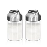 Aelga Glass Sugar Dispenser with Pour Spout, Weighted Pourer, for Coffee, Tea and Baking (2 Pack)