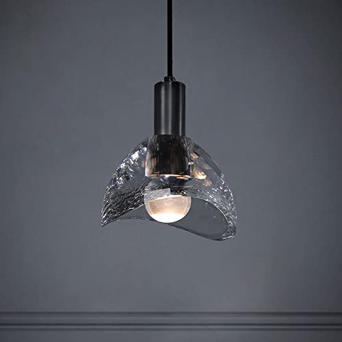 Single tête pendre light cristal et cuivre pour salon et chambre - 3