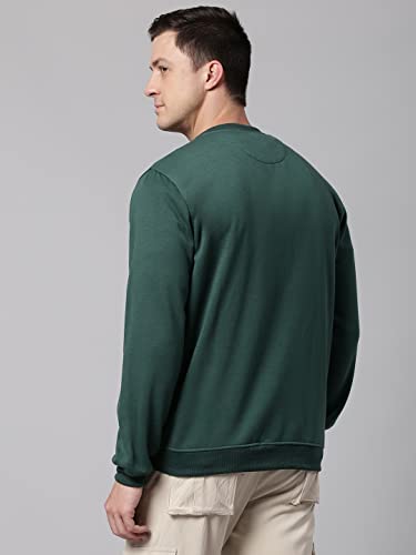 Image of Dennis Lingo Men's Cotton Blend Full Sleeves Panelled Sweatshirt - Regular-Fit, Crew Neck, and Lightweight, Casual Winterwear for Men