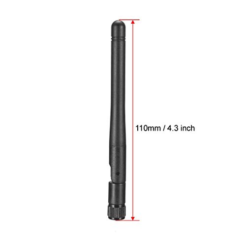 sourcing map WiFi Antenna 3dBi 2.4/5.8GHz SMA Male Connector Omni Direction Dual Band 110mm Folding for Bluetooth/Zigbee Antenna Black - Image 2
