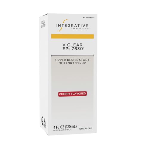 Integrative Therapeutics V Clear EPs 7630 - Supports Discomfort from Throat, Nasal & Bronchial Irritations - Upper Respiratory & Lung Support During Common Cold for Children and Adults - Cherry, 4 oz