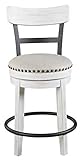 Signature Design by Ashley Valebeck 24' Modern Swivel Counter Height Barstool, Whitewash