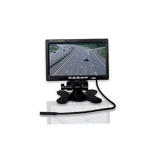 MAGICLULU Tft LCD Color Car Rearview Monitor with Dual Video Input Remote Control Stand Automatic Reversal Display for Easy Operation Compatible with Car Dvr Systems