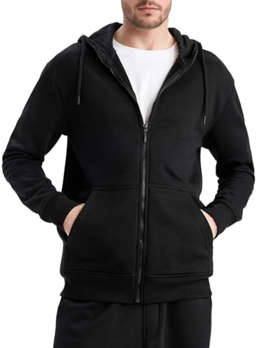 Men's Full Zip Hoodie Fleece Long Sleeve Hooded Sweatshirt Pullover Men Lightweight Athletic Hoodies2
