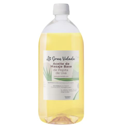 Aceite de Masaje Base Pepita de Uva | Hidratante y Antioxidante | Fácil de Personalizar con Aceites Esenciales | Previene el Enranciamiento | 2
