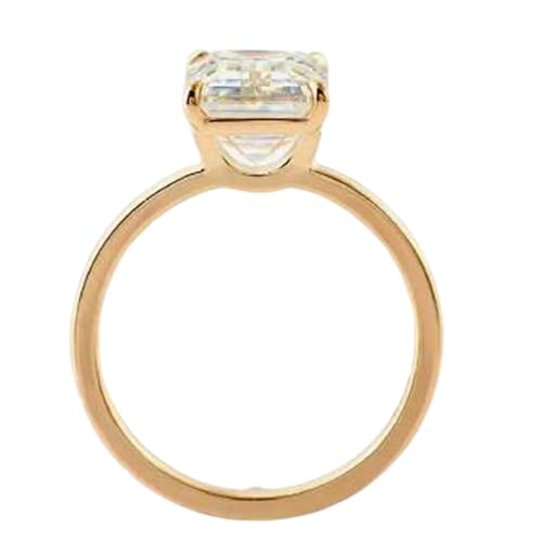 Bague moissanite 5mm et argent 925 plaqué or 14k pour femme RNG-1410