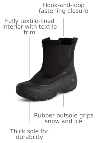 Image of POLAR Mens Waterproof Outsole Deep Tread Fully Faux Fur Lined Winter Durable Snow Boots