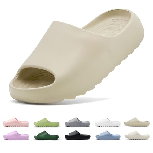 Image of Kids Lightweight Soft EVA Non-Slip Slides Slippers Open Toe Comfy Sandals for Toddler Boys Girls Children Bathroom Shower Summer Pool Beach Slippers