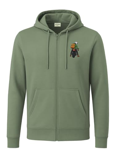 Image of ADRO Men's Regular Fit Zip-Up Hoodie for man | 320 GSM Cotton Poly Fleece Zipper Sweatshirt with Soft Fabric & Printed Hoodies