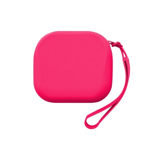 Porte-monnaie en silicone, mini sac de rangement, pochette portable pour rouge à lèvres, sac carré pour écouteurs, sac de rangement pour écouteurs, rose rouge