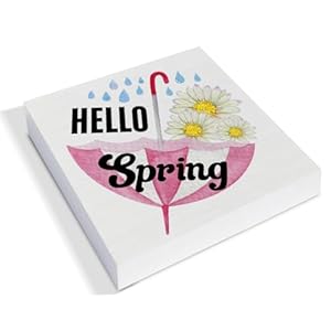 Spring decor spring decorations country hello spring daisy wood sign spring home decor indoor for desk shelf table 5 x 5 inches  urban country home decor