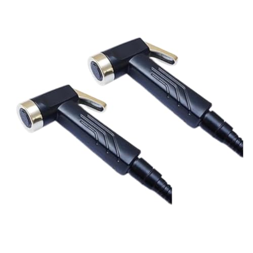 Image of ABS Plastic Handheld Health Faucet - Hygienic Bidet Jet Spray Gun for Toilet Cleaning and Personal Hygiene- Pack of 2 (Matte Black-Gold Brushed Finish)