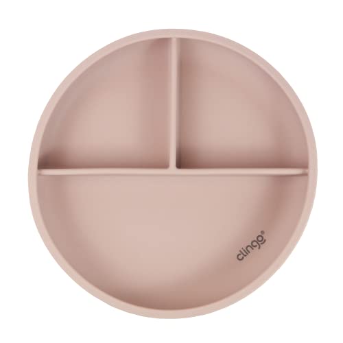 CLINGO Prato De Silicone Com Divisória E Ventosa Rosa, Modelo: 3040