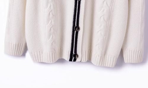 CHARTOU Chunky Cardigan Sweaters for Women Contrast Trim Loose Open Front Fall Cardigan Coat4