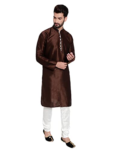 Image of HUZUR Mens Silk 6 Loop Kurta Pajama
