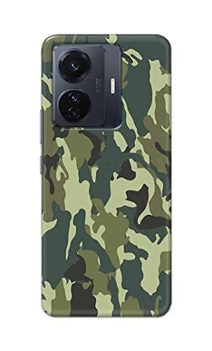 Image of Printed Hard Back Cover Case for Vivo iQOO Z6 Pro 5G | Vivo T1 Pro 5G | Vivo S15e Back Cover (Green Army Camouflage) -1803